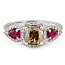 Золотое кольцо с бриллиантами 1,38 карата и рубинами 0,39 карата (фото #1)