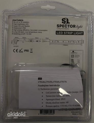 Комплект светодиодных лент холодного белого цвета 60LED / m, IP65, 5m, On / Off (фото #3)