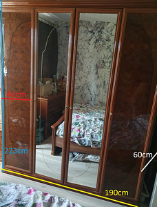 Itaalia mööbel antiikne riidekapp kapp + peegel (3 foto / 3)