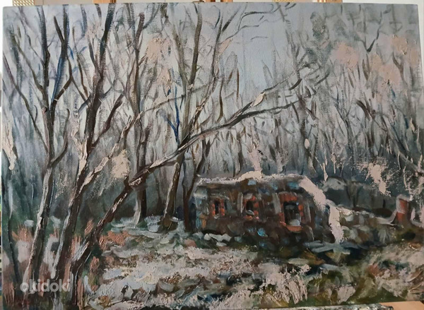 Картина. "Первый снег на развалинах"