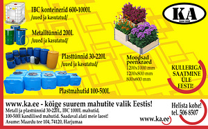 IBC KONTEINERID,METALLTÜNNID,PLASTTÜNNID,PLASTMAHUTID! (2 foto / 7)
