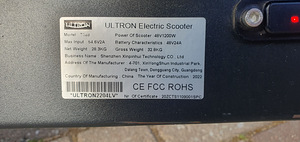 Elektritõukeratas Ultron 1wd T103 (6 foto / 7)
