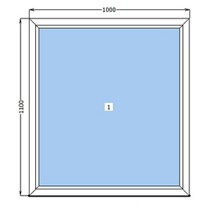Новое PVC окно 1000*1100