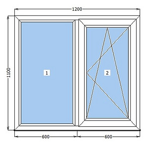 Uus PVC Aken 1200*1100 (1 foto / 1)