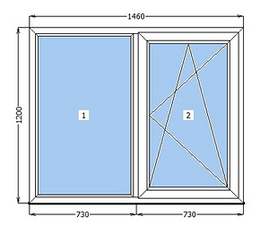 Новое PVC окно 1460*1200