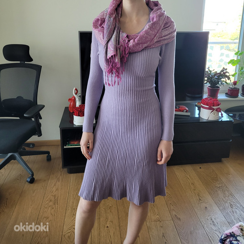 Фиолетовое платье + два новых шарфа (фото #1)