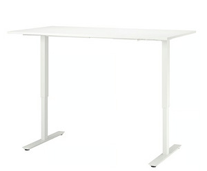 TROTTEN Reguleeritav kirjutuslaud, valge, 160x80 cm (5 foto / 5)