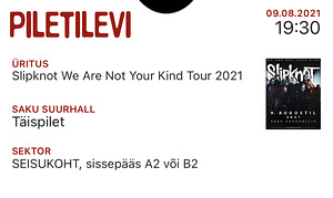 Slipknot - 1 ticket (1 foto / 1)
