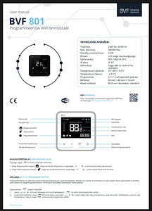 UUS! TERMOSTAAT BVF 801 WIFI, MUST, SENSOR ÕHK+PÕRAND (8 foto / 9)