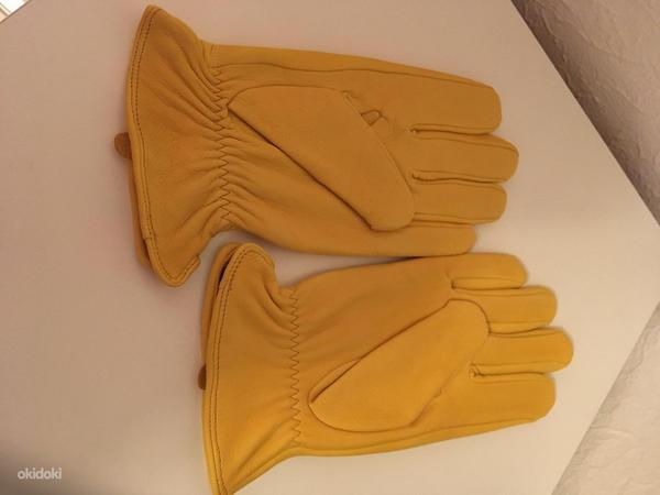Кожаные перчатки желтые, мужские (фото #2)