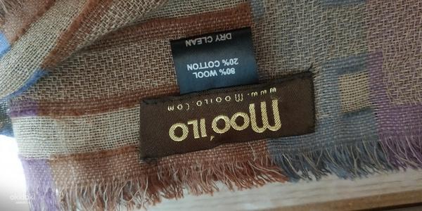 Стильный фирменный большой платок от Mooilo натуральная шерс (фото #8)