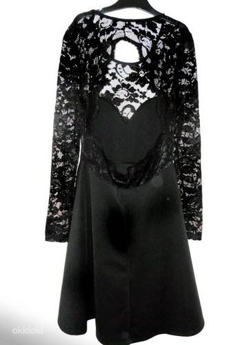 Нарядное черное платье стрейч кружева-спина декольте, S-M (фото #4)