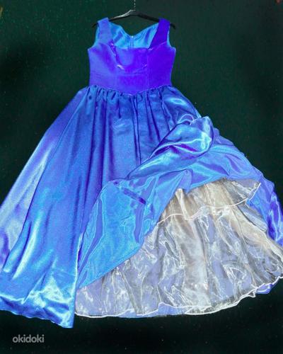 Чудесное ярко-синее бальное платье стиля Принцесса, S-M (фото #1)