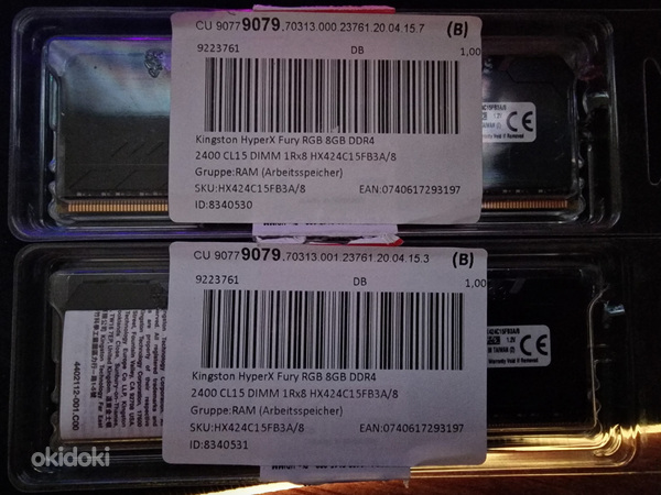 Muutmälu (RAM) HyperX Fury RGB DDR4, 8gb, 2x 16gb (foto #2)