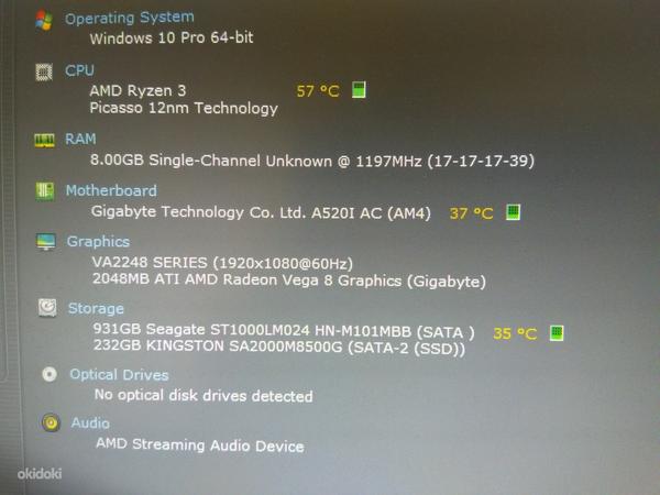 ITX Ryzen 3 3200G/A520I /8GB RAM/250GB SSD/1000GB HDD (foto #2)