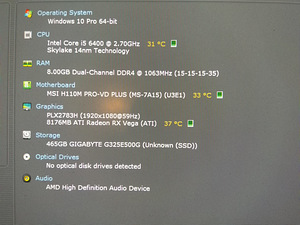 Intel I5-6400/H110M/8GB RAM/SSD 500GB/Radeon RX VEGA 56 8GB (2 foto / 9)