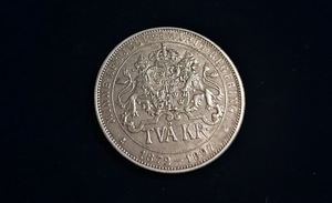 1897 hõbe rootsi 2 kronor ( krooni) (2 foto / 2)