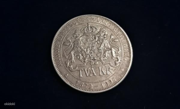 1897 г., серебро, шведская 2 кроны (корона) (фото #2)