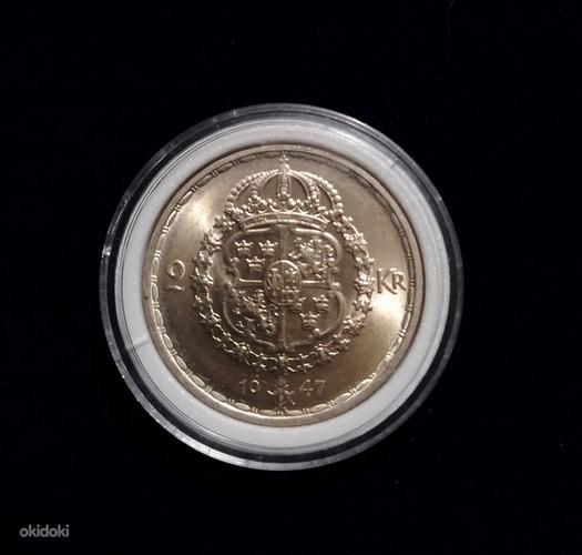 Hõbe rootsi 2 kronor 1947 originaal rootsi 2 krooni (foto #1)