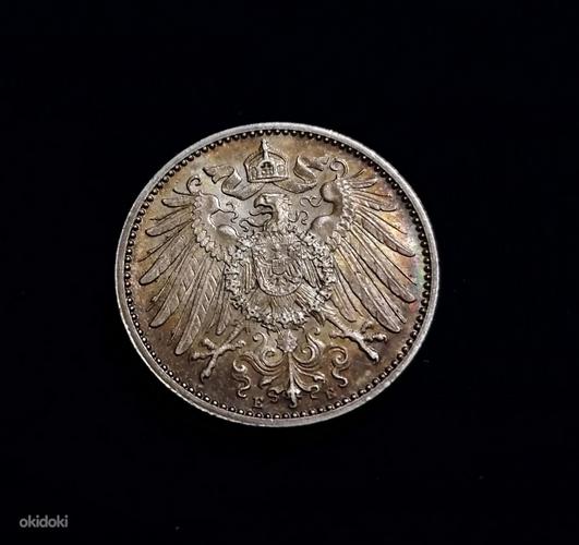 Немецкая 1 марка 1910 г. оригинальное серебро (фото #1)