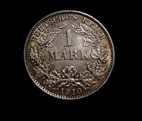 Saksa 1 mark 1910 originaal hõbe