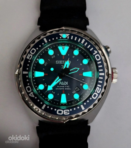 Seiko prospex kinetic GMT Diver PADI увеличенные часы 48мм