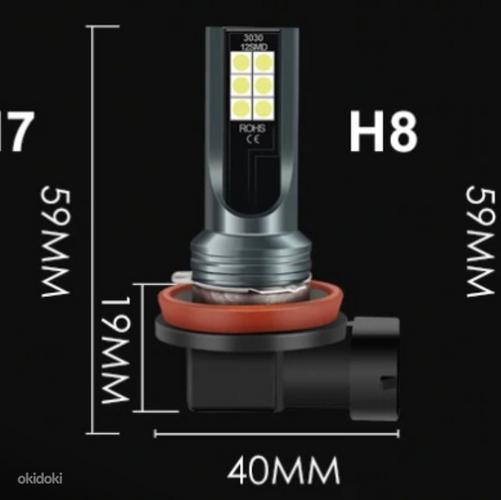 12V H8 LED 6000K 2tk komplekt (foto #2)