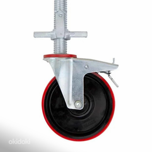 регулируемое резиновое колесо 200 мм + стальной вал (фото #1)