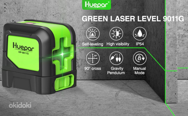 Laser laserlood niveliir isetasanduv roheline (foto #1)