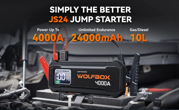 WOLFBOX 4000A новый 24000мАч пусковой аккумулятор