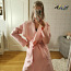 Светло-розовое мягкое пальто xs-m (фото #2)