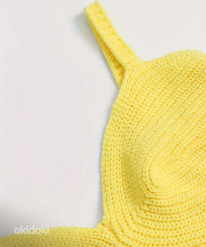 Вязаное желтое платье M (фото #1)
