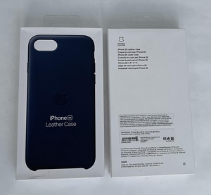 iPhone SE (2020) Leather Case Black/Midnight Blue