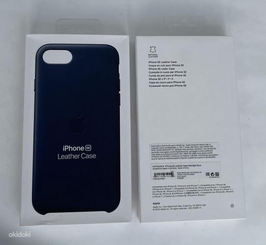 iPhone SE (2020) Leather Case Black/Midnight Blue (фото #1)