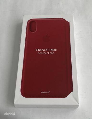 iPhone XS Max Leather Case Folio Black/Green/Red/Blue (фото #5)