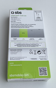 SBS Ultra-slim and fast-charging 10000mAh power bank (2 foto / 3)