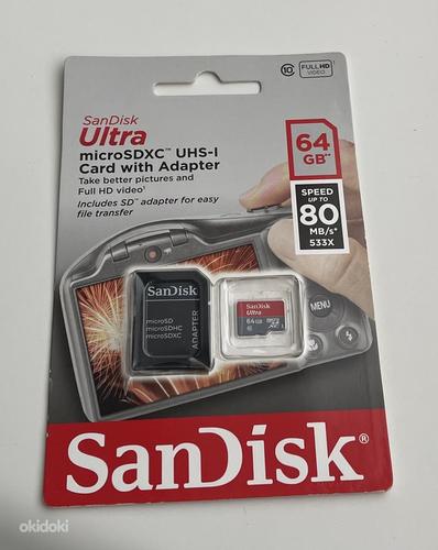 SanDisk Ultra microSDXC 64GB 80MB/s UHS-I Class10 + Adapter (foto #1)