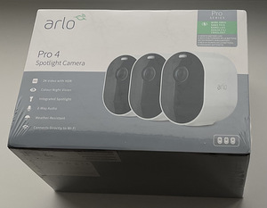 Arlo Pro 4 Spotlight Camera, 2K QHD, 3 pcs, White