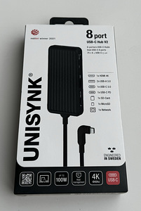 Unisynk 8 Port USB-C Hub V2 , Black (3 foto / 6)