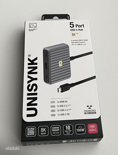 Unisynk 5 Port USB-C Hub 8K PRO Black/Grey (фото #3)