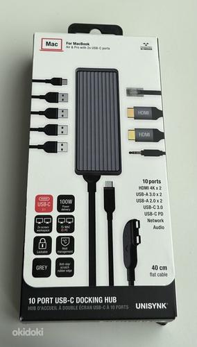 Unisynk 10 Port Dual Display USB-C Hub for Mac Black/Grey (фото #3)