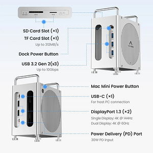 ACASIS Mac Mini M4 Workstation 8-in-1 Dual SSD 40Gbps Dock (2 foto / 10)