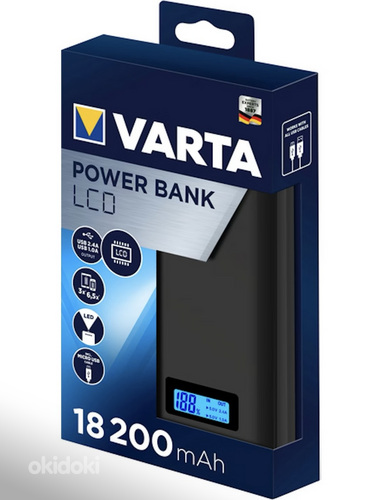 VARTA lcd Powerbank 18200mah , Black