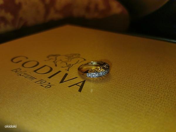 Золотое кольцо с бриллиантами 24к (999) (фото #3)