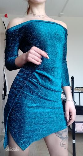 Вечернее синее сверкающее платье (фото #2)