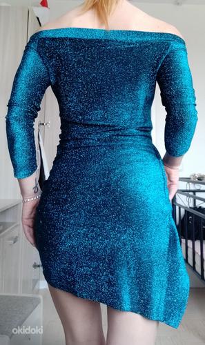 Вечернее синее сверкающее платье (фото #3)
