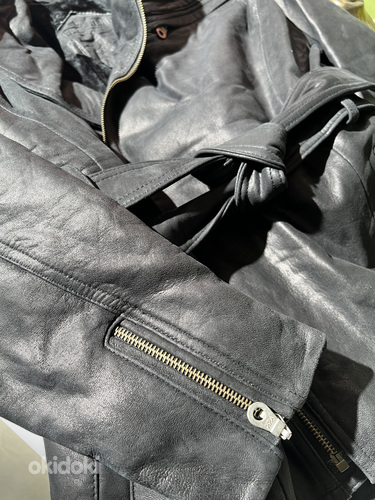 Теплая кожаная куртка с подкладкой (фото #4)