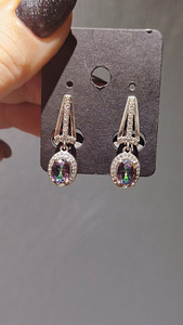 Серьги серебряные 925° с цирконием (3 фото из 3)