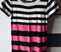 UUS!H&M kootud kleit roosa/valge/must