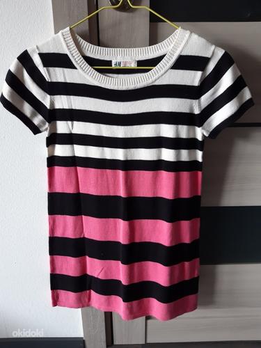 UUS!H&M kootud kleit roosa/valge/must (foto #1)